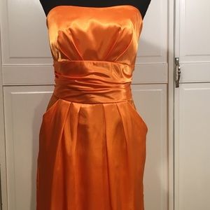 Gorgeous Orange Strapless Party Dress